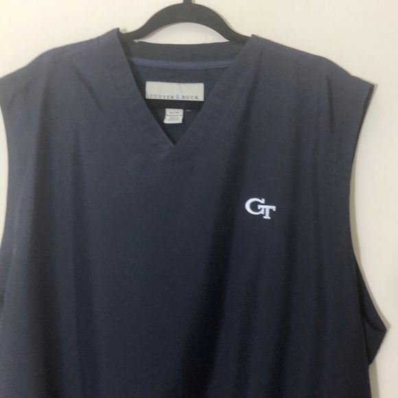 Georgia Tech Blue Cutter & Buck Windbreaker Vest - Picture 1 of 7